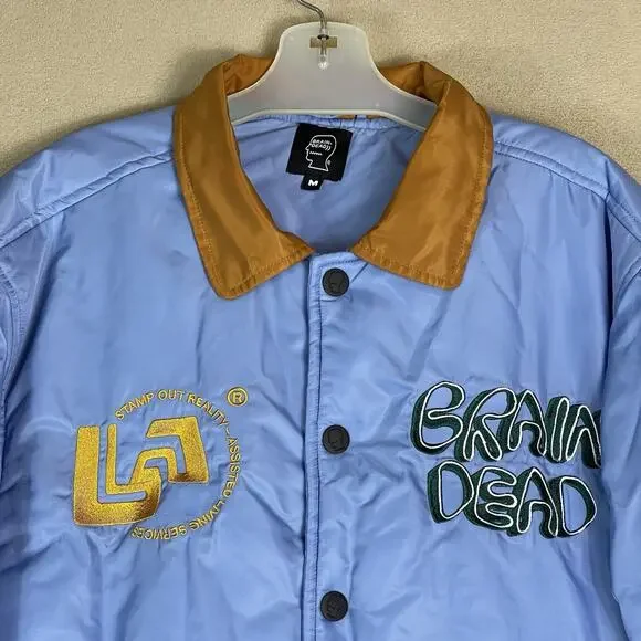 Brain Dead Jacket Mens M Blue Soft Human Hardware Satin Brain Dead Jacket Mens M Blue Soft Human Hardware Satin